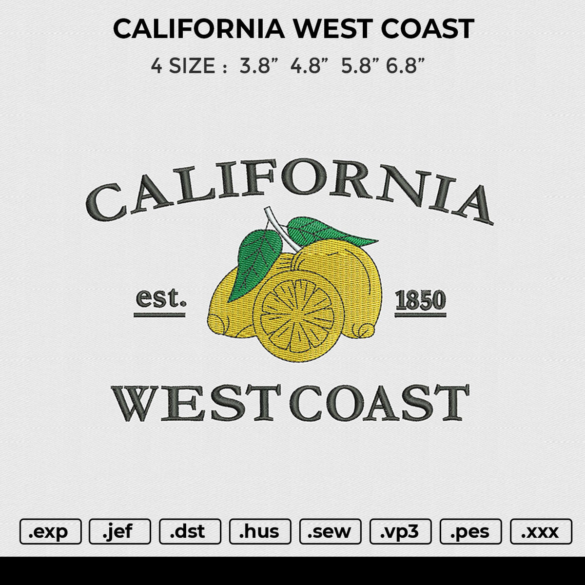 CALIFORNIA WEST COAST Embroidery – embroiderystores