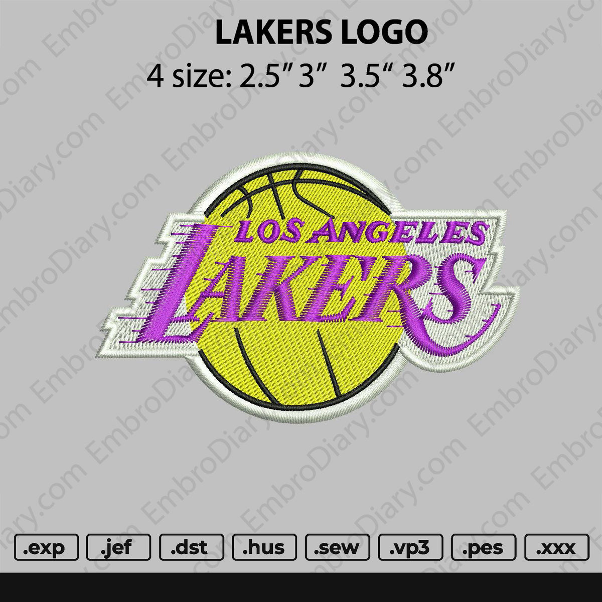 Lakers Logo Embroidery – embroiderystores