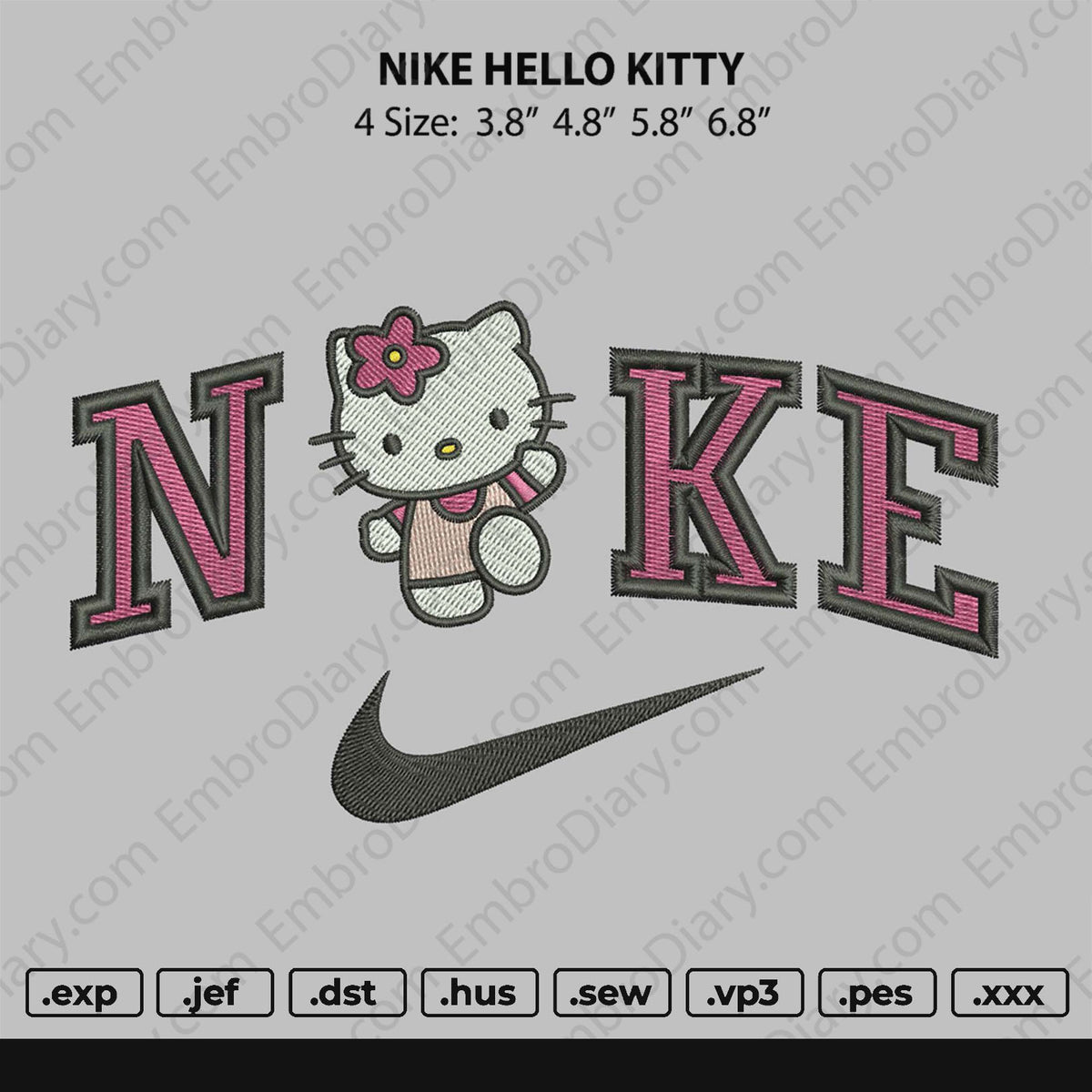 Hello Kitty Valentines Embroidery Designs (2 sizes!!)