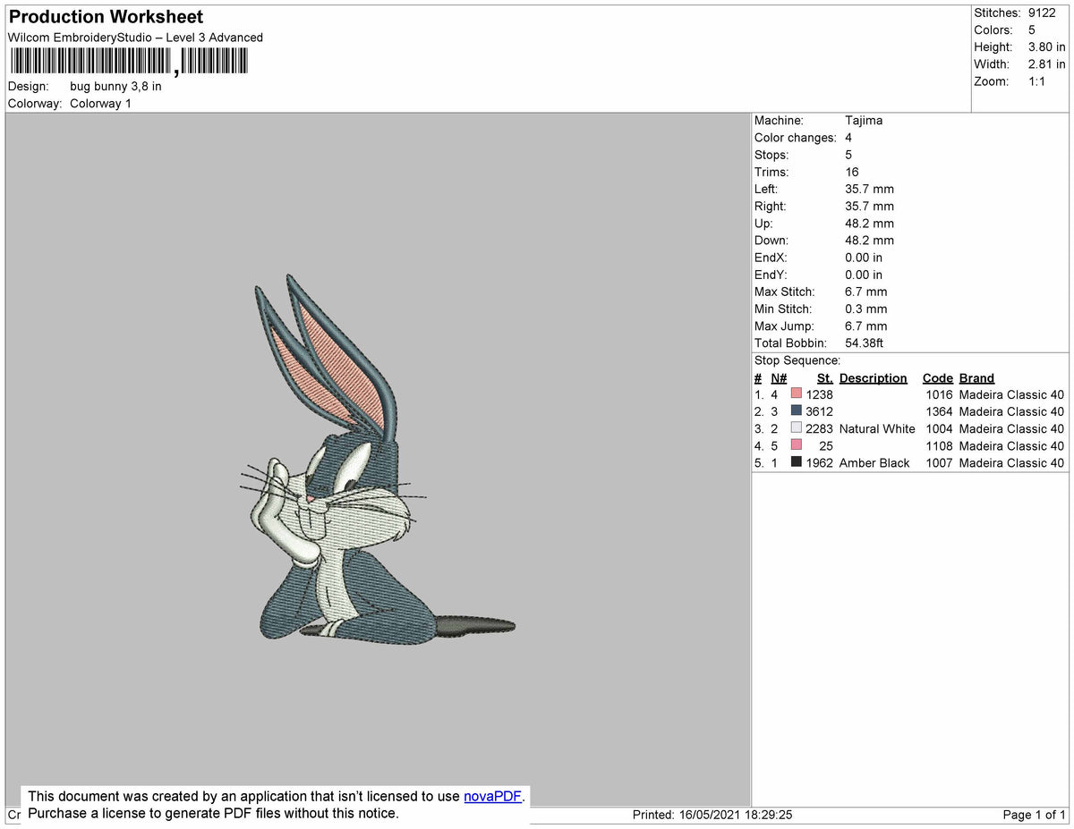 bugs bunny embroidery – embroiderystores