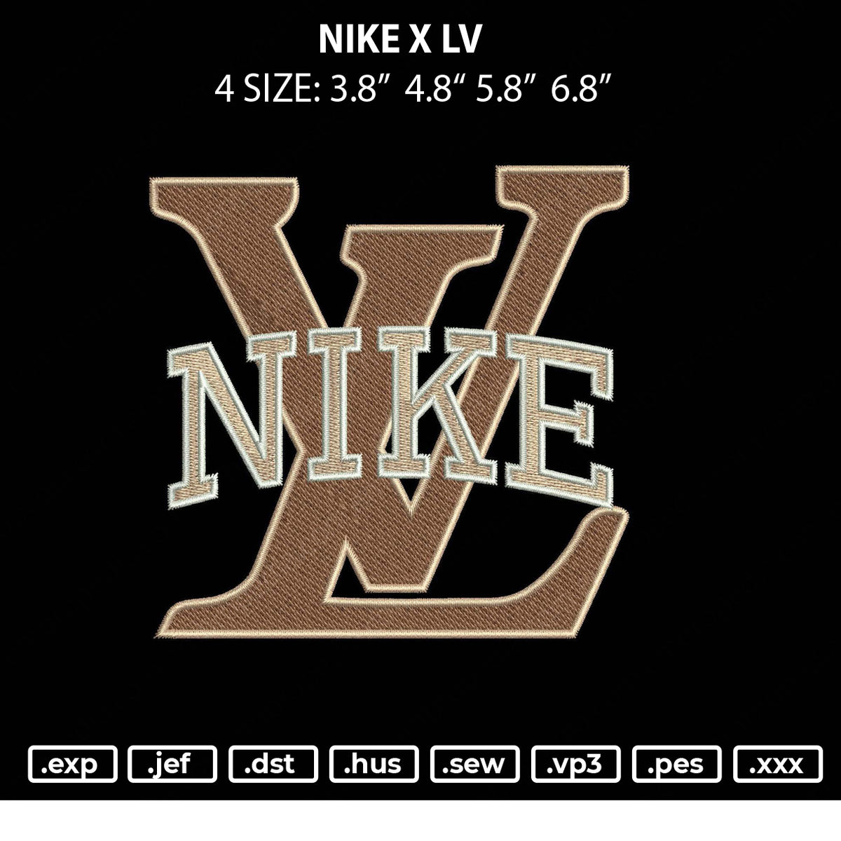 Buy Nike Louis Vuitton Logo Embroidery Dst Pes File online in USA