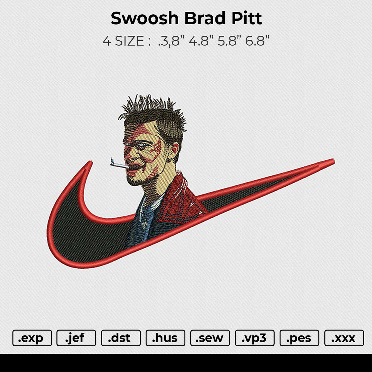 Swoosh Brad Pitt Embroidery – embroiderystores