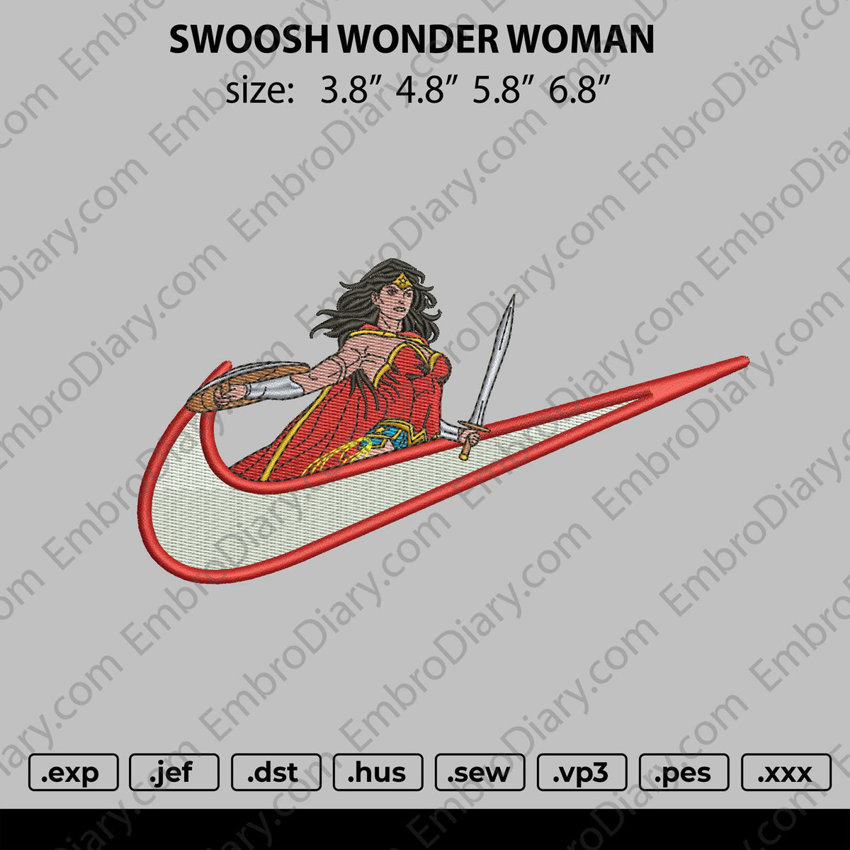 Swoosh Wonder Woman Embroidery – embroiderystores