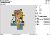 4 Cowboy Embroidery File 6 sizes