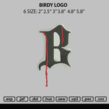 Birdy L Embroidery File 6 sizes