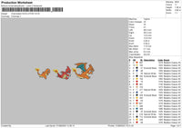 Charmeleon Evolution Embroidery File 6 sizes