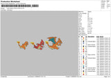 Charmeleon Evolution Embroidery File 6 sizes