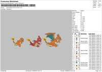 Charmeleon Evolution Embroidery File 6 sizes