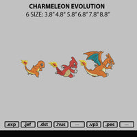 Charmeleon Evolution Embroidery File 6 sizes