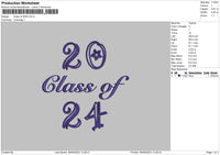 Class Of 2024 3 Parts Embroidery File