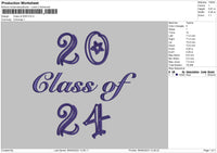 Class Of 2024 3 Parts Embroidery File