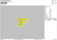 F Logo Embroidery File 6 sizes