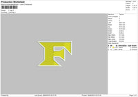 F Logo Embroidery File 6 sizes