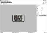 Kanye W Text Embroidery File 6 sizes