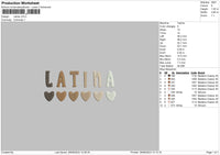 Latina Embroidery File 6 sizes