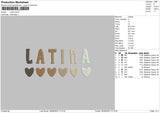 Latina Embroidery File 6 sizes