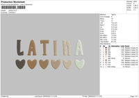 Latina Embroidery File 6 sizes