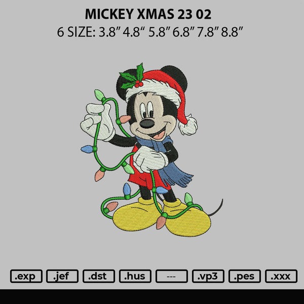 Mickey Xmas 223 02 Embroidery File 6 sizes