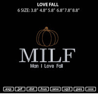 Love Fall Embroidery File 6 sizes