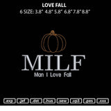 Love Fall Embroidery File 6 sizes