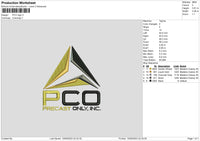 Pco Logo Embroidery File 6 sizes