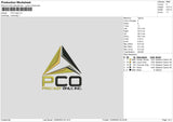 Pco Logo Embroidery File 6 sizes