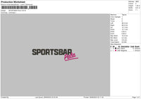 Sportbar Embroidery File 6 sizes