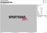 Sportbar Embroidery File 6 sizes