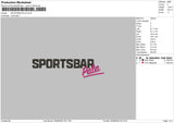 Sportbar Embroidery File 6 sizes