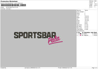 Sportbar Embroidery File 6 sizes