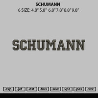 Schumann Embroidery File 6 sizes