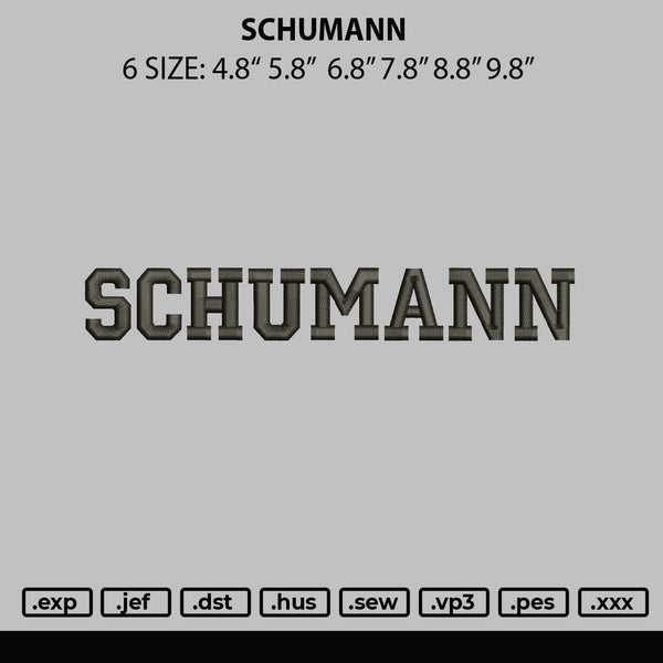 Schumann Embroidery File 6 sizes