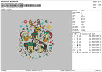 Mickey Friends Xmas 23 V2 Embroidery File 6 sizes