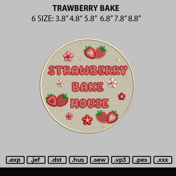 Strawberry Bake Embroidery File 6 sizes