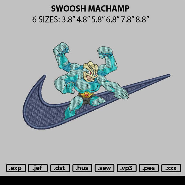 Swoosh Machamp Embroidery File 6 sizes