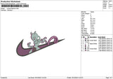 Swoosh Mewtwo Embroidery File 6 sizes