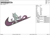 Swoosh Mewtwo Embroidery File 6 sizes