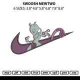 Swoosh Mewtwo Embroidery File 6 sizes