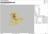 Swoosh Pikachu V03 Embroidery File 6 sizes