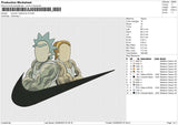 Swoosh Rick & Morty v2 Embroidery File 6 size