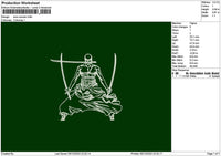 Zoro Outline 03 Embroidery File 6 sizes