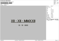 Roman Numerals 06 Embroidery File 6 sizes