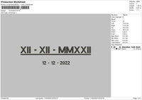 Roman Numerals 06 Embroidery File 6 sizes