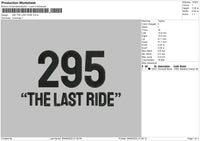 295 THE LAST RIDE Embroidery