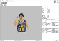 Basketball Player 12 Embroidery File 6 sizes