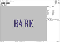 Babe Embroidery File 6 sizes