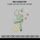 Bee Character Embroidery File 6 sizes