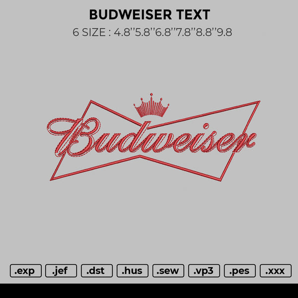 BUDWEISER TEXT Embroidery