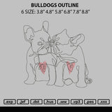 Bulldogs Outline Embroidery File 6 sizes