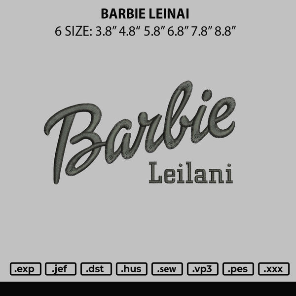 Barbie Leilani Embroidery File 6 sizes